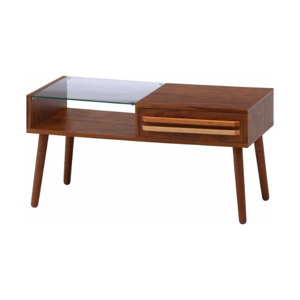 不二貿易（Fuji Boeki） センターテーブル 幅80cm ガラス 木製