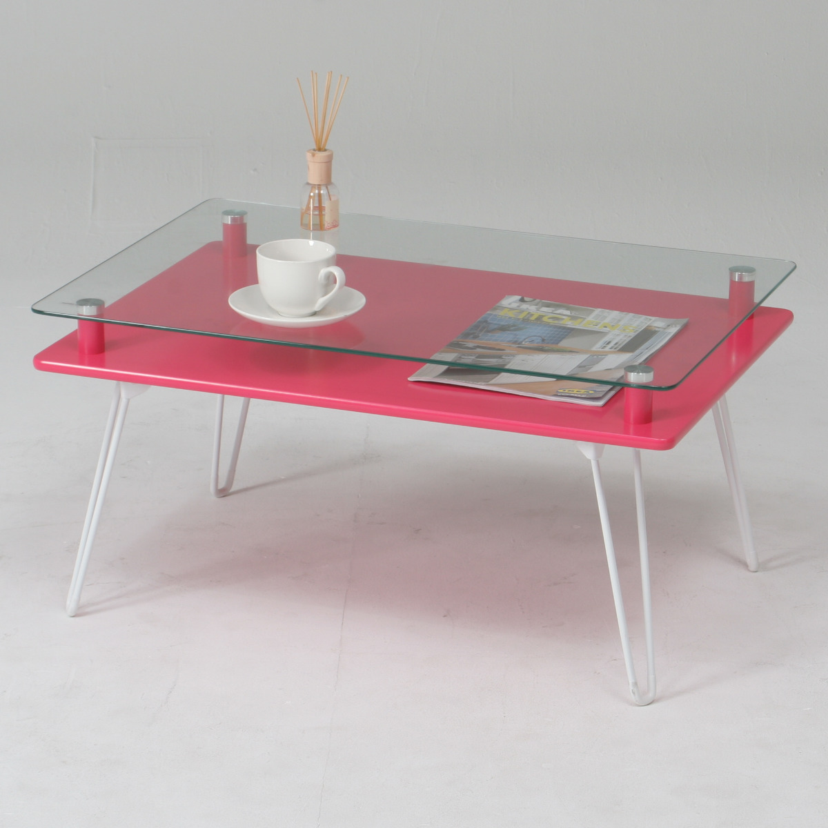 不二貿易（Fuji Boeki） ローテーブル 幅70cm ガラステーブル