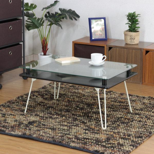 不二貿易（Fuji Boeki） ローテーブル 幅70cm ガラステーブル