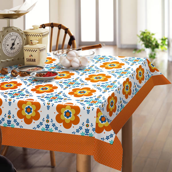 テーブルクロス 120×150cm スカンジナビア レーヌ 撥水 樹脂 日本製