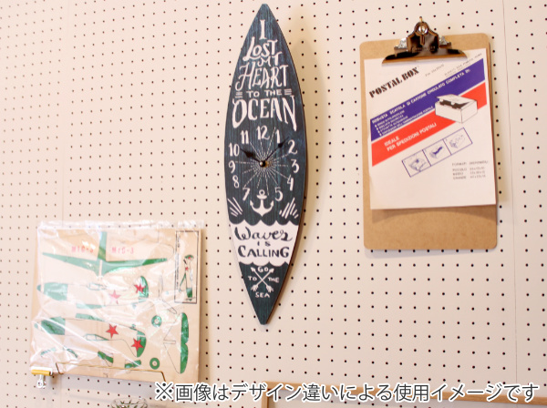 掛け時計 サーフボード ブラウン 置き時計 壁掛け アナログ 時計
