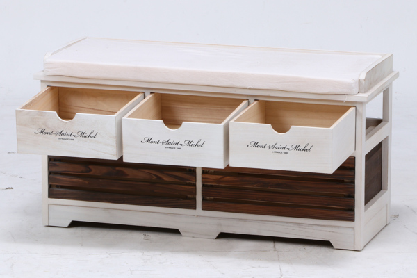 不二貿易（Fuji Boeki） ベンチ 幅90cm 収納 アンティーク調 木製 桐