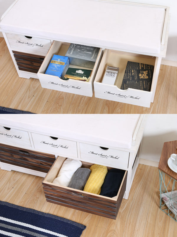 不二貿易（Fuji Boeki） ベンチ 幅90cm 収納 アンティーク調 木製 桐