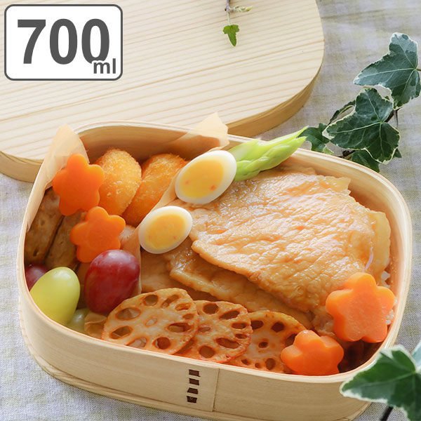 竹細工 角型二段弁当箱5個(木製ランチボックス 重箱 曲げわっぱ) 363250.jpg