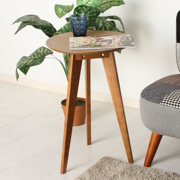 サイドテーブル 丸 高さ60cm カフェ風 テーブル 円形木製サイドテーブル 不二貿易（Fuji Boeki） サイドテーブル 高さ60cm コーヒーテーブル