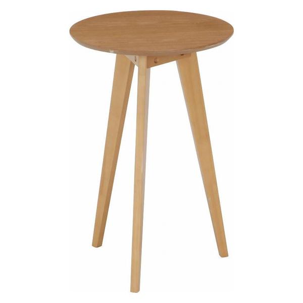 サイドテーブル 高さ60cm コーヒーテーブル 木製 天然木 円型 丸 テーブル ブラウン｜livingut｜03