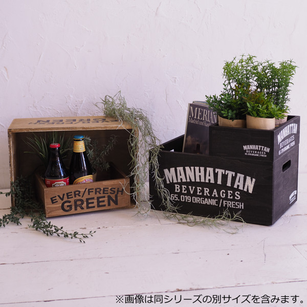 収納ケース 幅36×奥行24×高さ17cm ウッドハーベストボックス セイロン