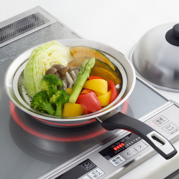 ヨシカワ 蒸し皿 20〜22cm用 美味彩菜 フライパンにのせて使う蒸し