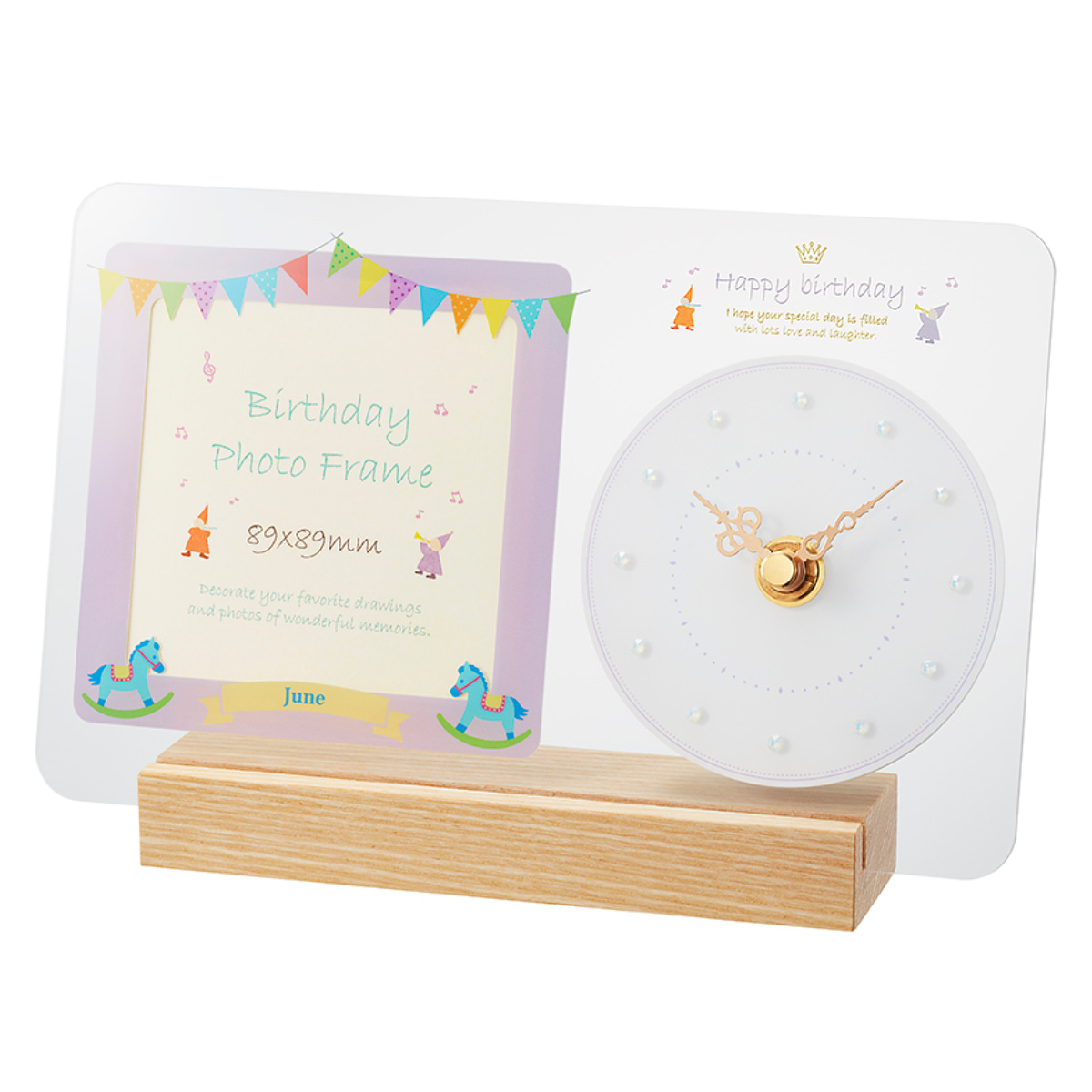 ノア精密 （在庫処分特価） フォトフレーム 時計 出産祝い 誕生石