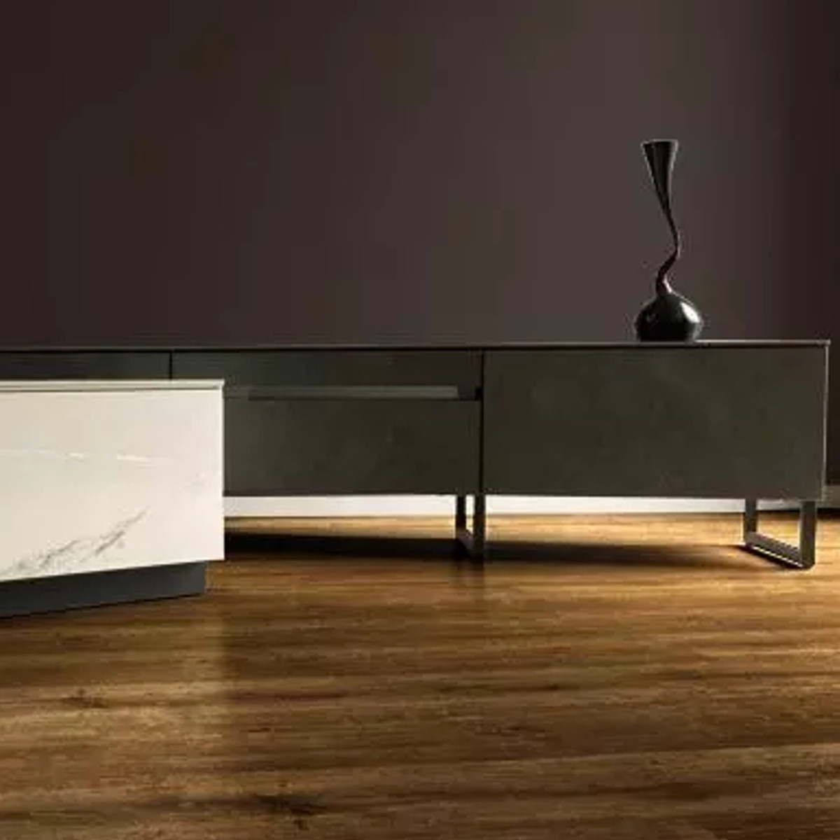 MKマエダ家具 テレビ台 ローボード スチール脚タイプ セラミック板