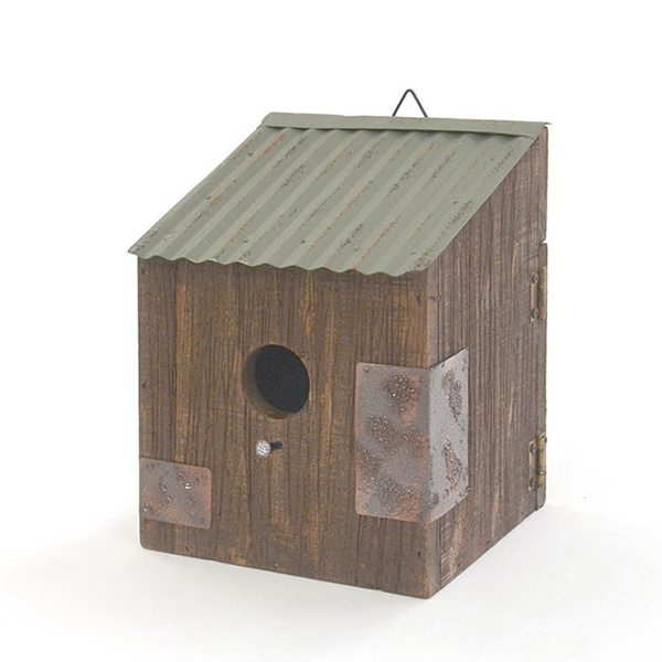 鳥小屋 小物収納 ガーデニング用品 鳥かご メタルルーフバードハウス B