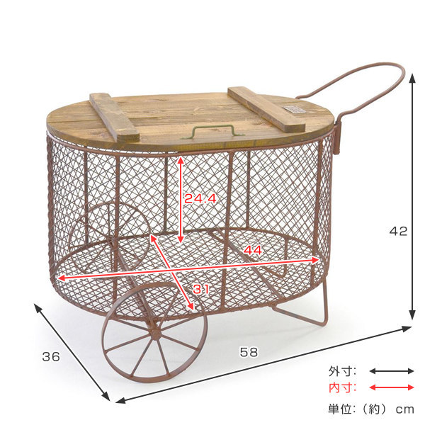フラワーカート　ワゴン　スタンド 花台　小物台　置物 ガーデニング収納 フラワースタンド ガーデンラック ツールボックス