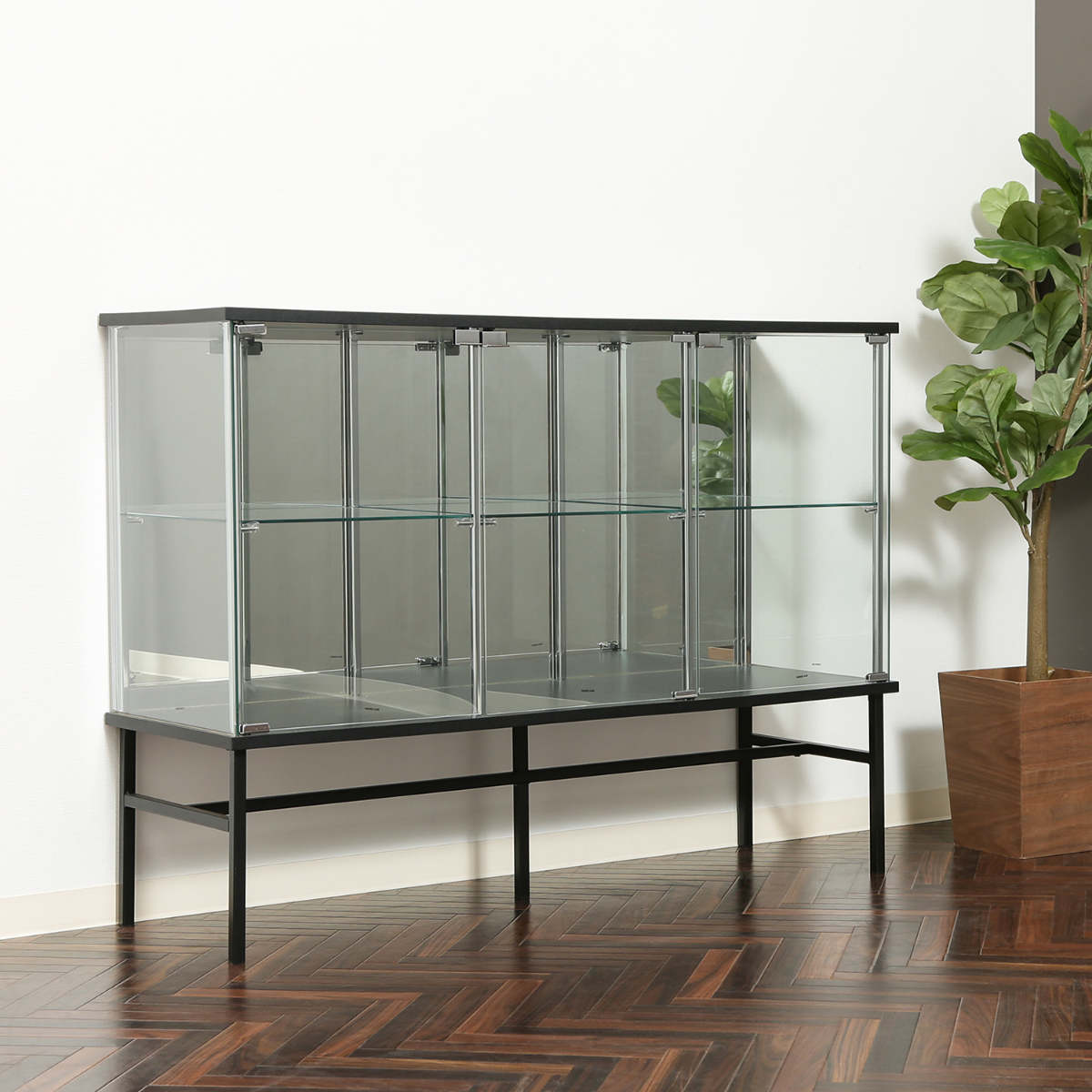 不二貿易（Fuji Boeki） コレクションボード 幅120cm 2段 背面ミラー