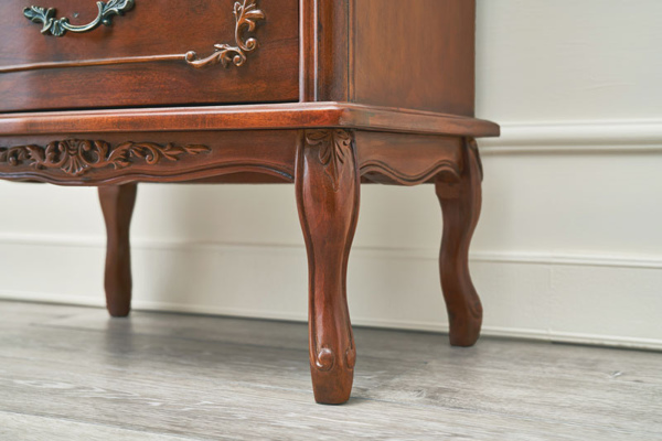 チェスト 5段 クラシック調 マホガニー前板 猫脚 幅52cm （ サイド