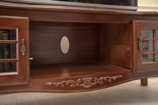 テレビ台 ローボード クラシック調 格子扉 猫脚 幅139cm （ テレビ