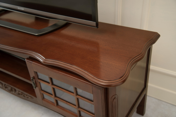テレビ台 ローボード クラシック調 格子扉 猫脚 幅139cm （ テレビ