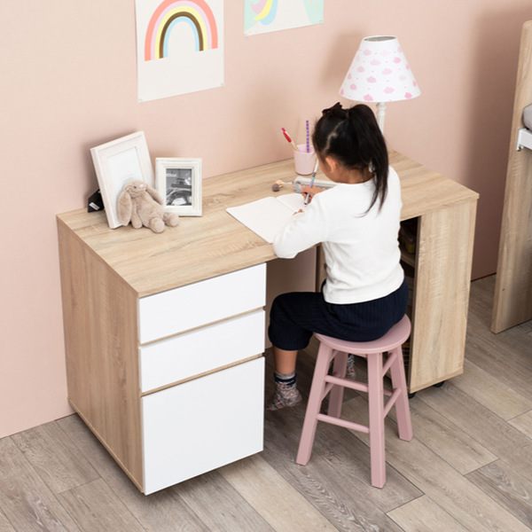 HAGiHARA（萩原） ロフトベッド 机付き 子供 システムベッド 収納