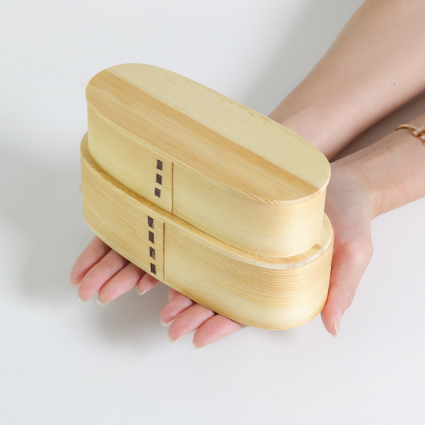 弁当箱 曲げわっぱ 2段 700ml スリム 入れ子 （ 木製 ランチボックス