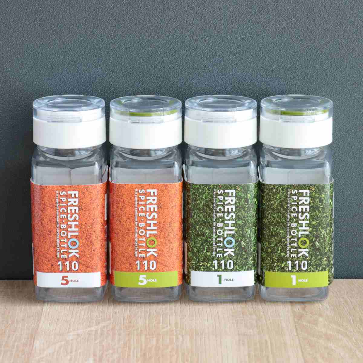 FRESHLOK フレッシュロック スパイスボトル 同型3本セット 110ml 白 緑 