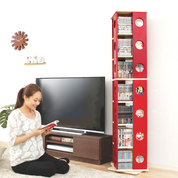 ホームテイスト（HOME taste） 回転コミックラック 幅34cm 7段 ブック