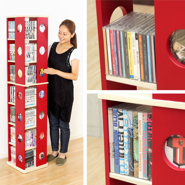 ホームテイスト（HOME taste） 回転コミックラック 幅34cm 7段 ブック
