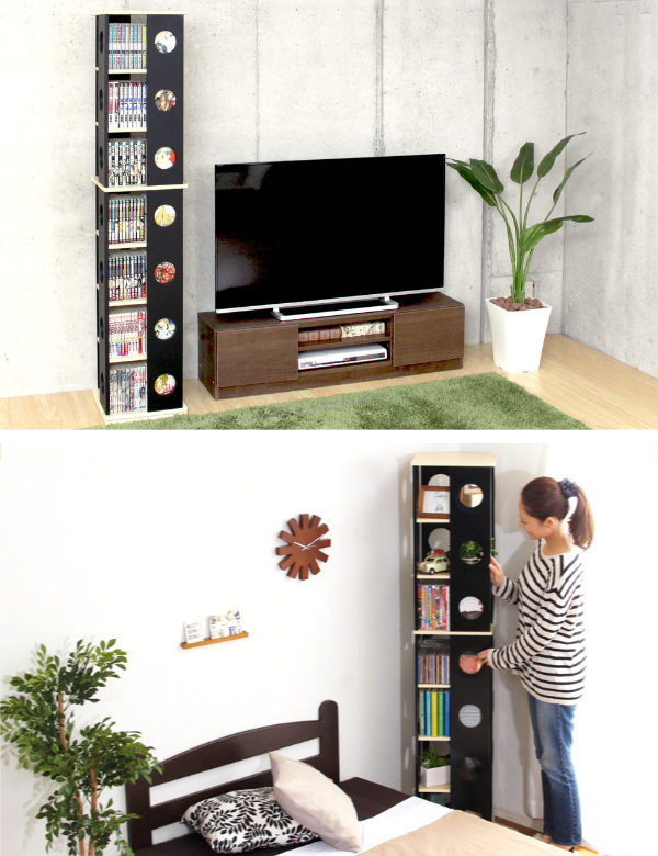 ホームテイスト（HOME taste） 回転コミックラック 幅34cm 7段 ブック