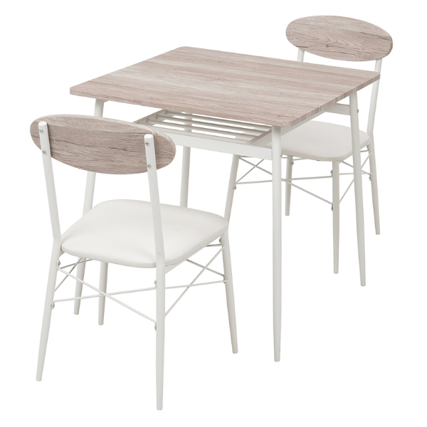 HAGiHARA（萩原） ダイニングセット 3点セット 2人用 幅70cm 座面高