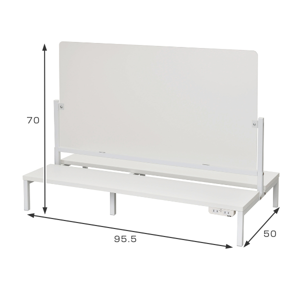 法人限定） 机上台 幅95cm パネル パーテーション コンセント 対面机