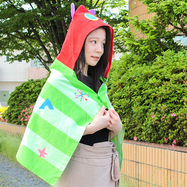 フード付き タオル はらぺこあおむし オンザレインボーフードたおる
