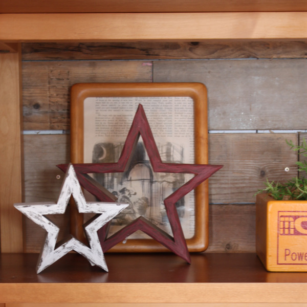 星 L ウッデンホロースター 木製 インテリア 置物 （ オブジェ 雑貨
