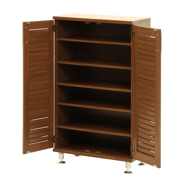 不二貿易（Fuji Boeki） 下駄箱 ルーバー 幅60cm 奥行35.5cm 高さ101cm