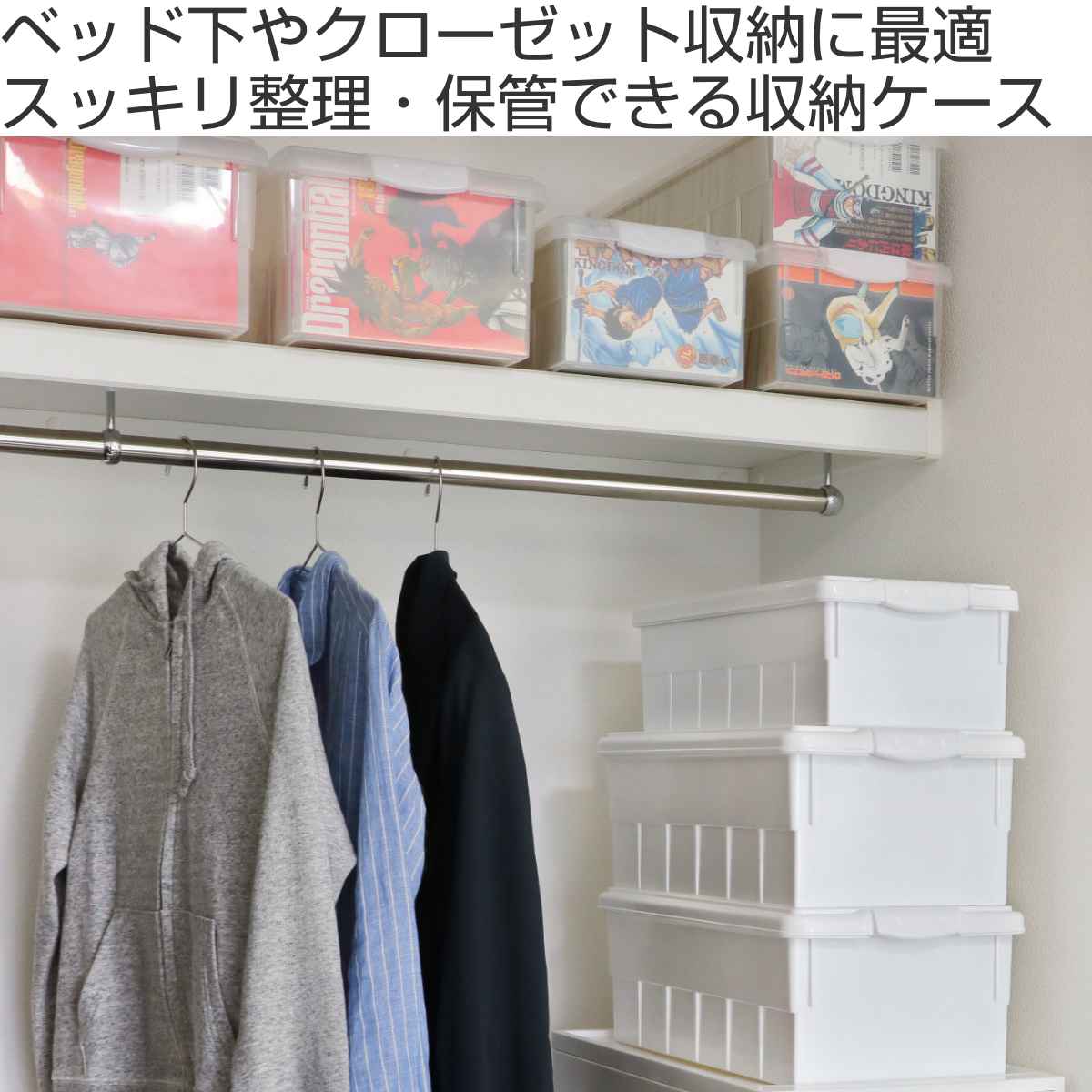 収納ボックス 幅25.9×奥行46.8×高さ16.9cm ビデオ＆ブックケース