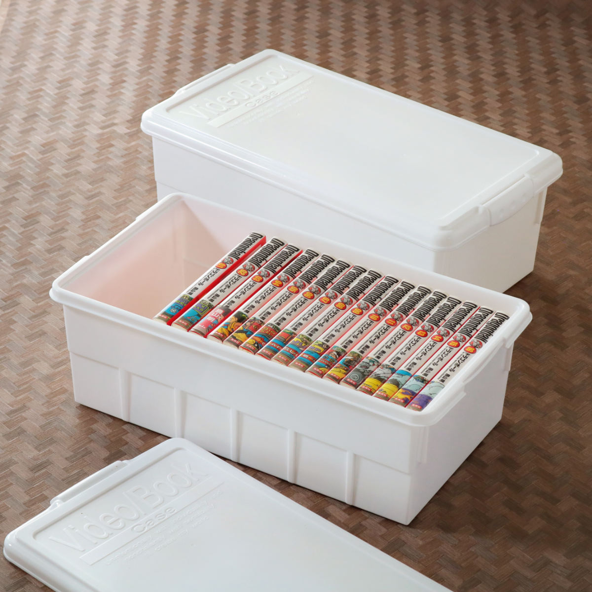 収納ボックス 幅25.9×奥行46.8×高さ16.9cm ビデオ＆ブックケース