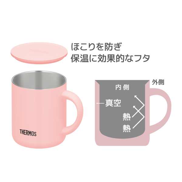 THERMOS（サーモス） マグカップ フタ付き 真空断熱 280ml ステンレス