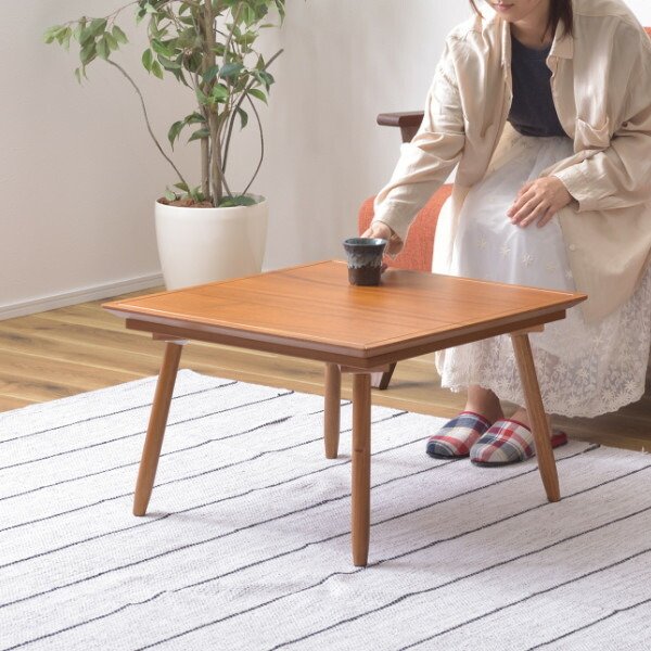 こたつ 幅60cm コンパクト コタツ テーブル 木製 天然木 小さい 炬燵 