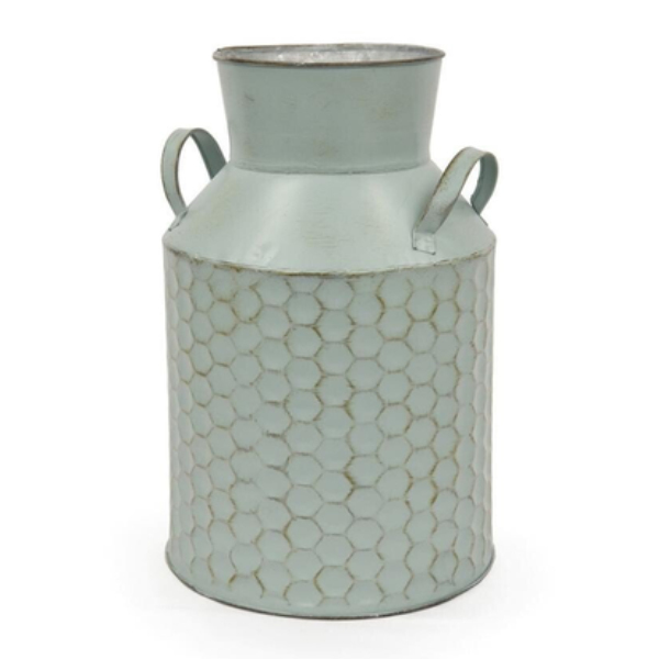 花瓶 プランター ハニカムブリキミルクポット オーナメント ピッチャー フラワーベース ポット 園芸ポット ブリキポット インテリア リビングート Paypayモール店 通販 Paypayモール
