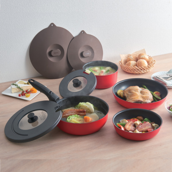 THERMOS（サーモス） 取っ手のとれるフライパン9点セット ガス火専用