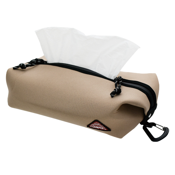 現代百貨 ティッシュケース 吊り下げ CAMPER ボックスティッシュポーチ