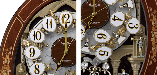 からくり時計 スモールワールドレガロ 電波時計 アナログ 壁掛け 時計