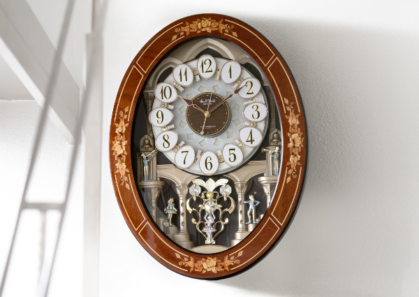 からくり時計 スモールワールドレガロ 電波時計 アナログ 壁掛け 時計