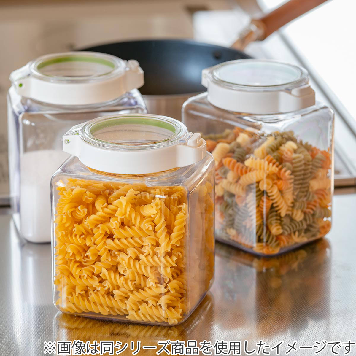 保存容器 密閉 550ml キーポット 角型 3個セット （ ワンプッシュ