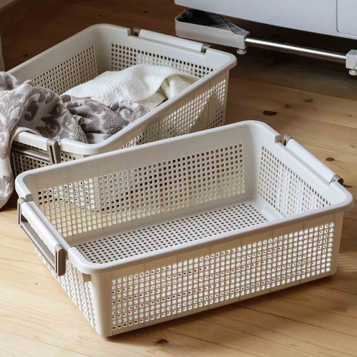 バスケット LS 幅37.6×奥行54×高さ16cm スタッキング 4個セット