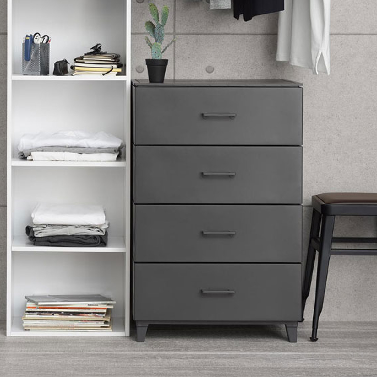 SANKA（サンカ） チェスト 4段 幅56×奥行45×高さ87cm プラスチック LC