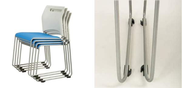 チェア 4脚セット SFIDA 座面高43cm オフィスチェア スタッキング 積み重ね 連結 会議 ミーティング （ 椅子 会議用 肘なし オフィス 収納 省スペース ）_10