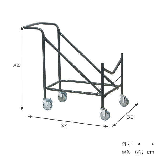 弘益 SFIDAチェア専用台車 25台用 キャスター 収納 スタッキング 台車