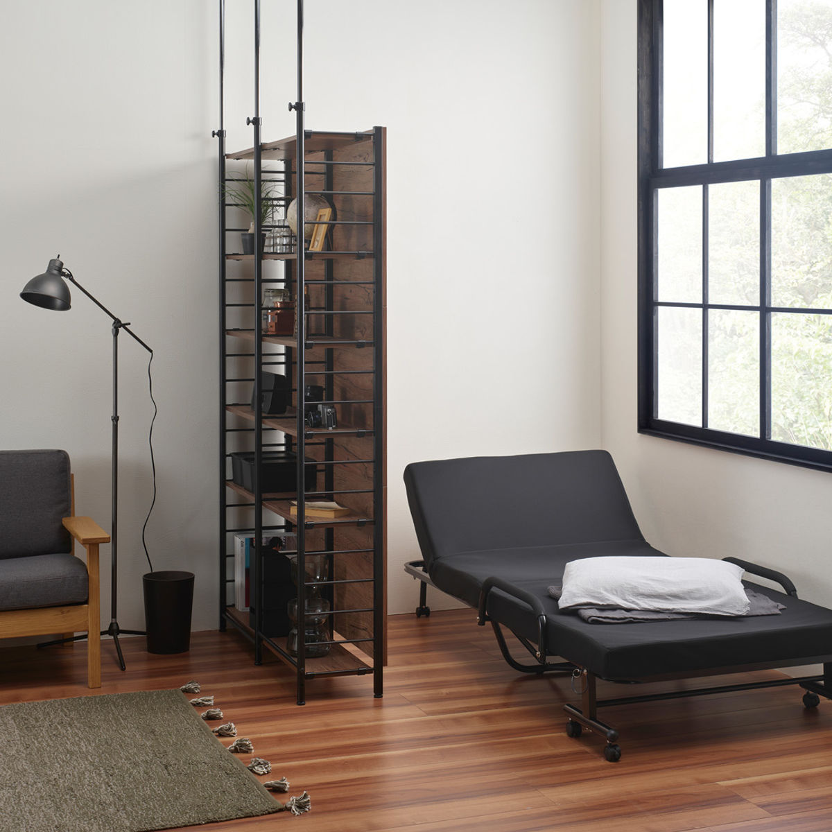 弘益 突っ張り 間仕切りラック 幅117.5cm つっぱり ラック 収納