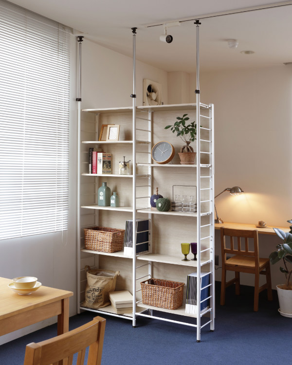 弘益 突っ張り 間仕切りラック 幅117.5cm つっぱり ラック 収納