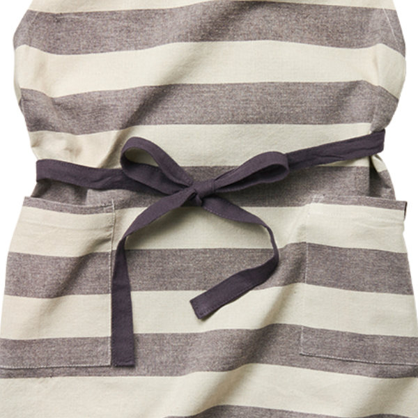 エプロン ボーダー柄 アンバー 綿100％ （ キッチンエプロン 台所