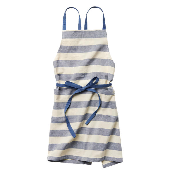 エプロン ボーダー柄 アンバー 綿100％ （ キッチンエプロン 台所