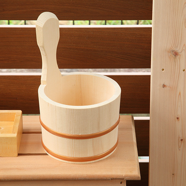 木製手桶 ゆ 片手湯桶 木製 手桶 桶 おけ 天然木 （ 手おけ お風呂 浴